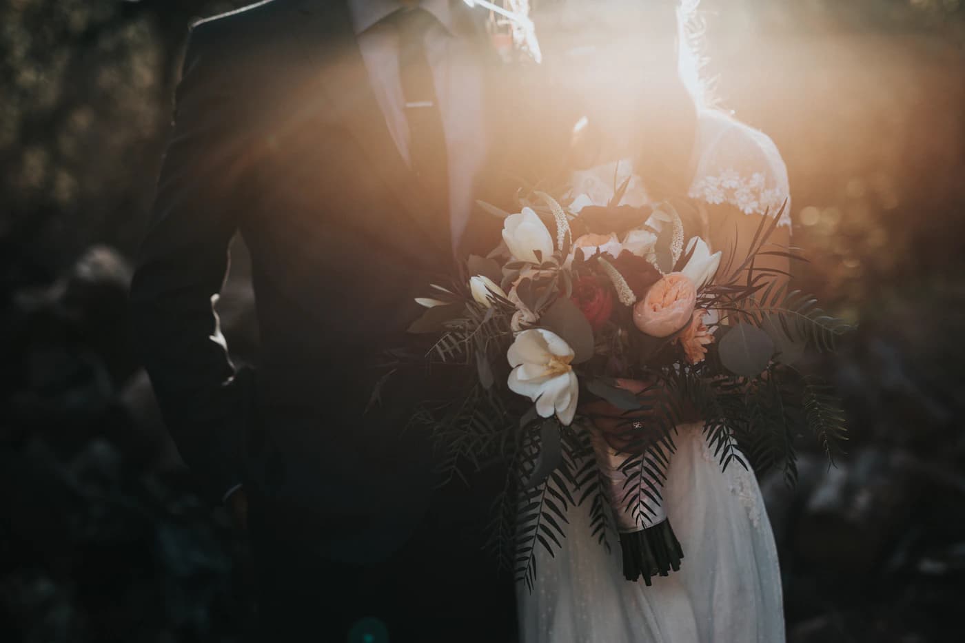 Bride and groom during an intimate wedding moment